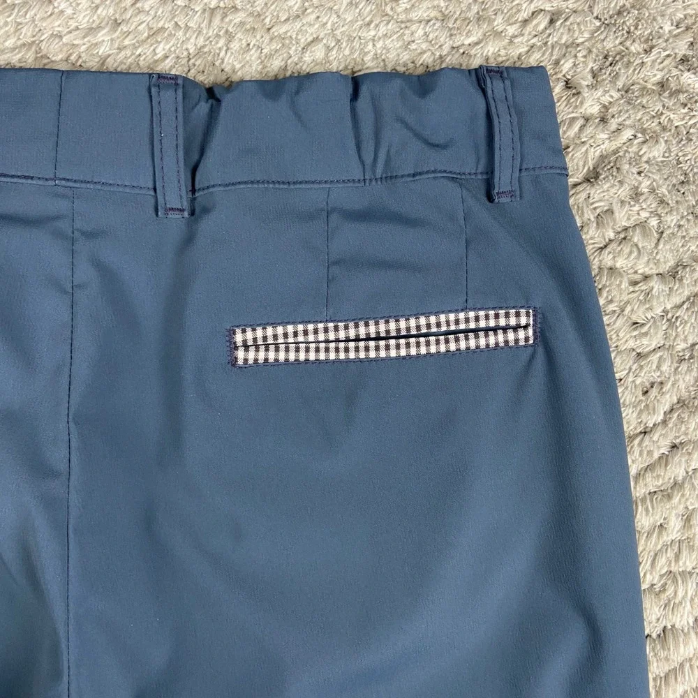iliac Golf Pants Men 34x32 Blue Performance Gingham Trim Luxury Country Club USA
